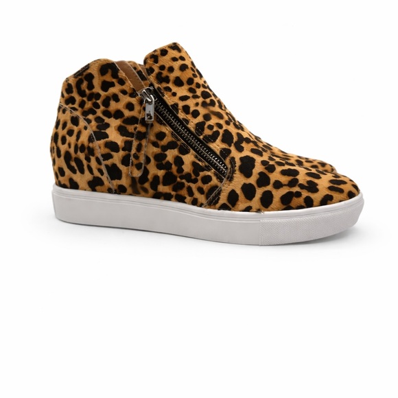 Steve MaddenWomen's Caliber Wedge Sneakers Leopard Print High-Top Sneakers SZ 10 - Picture 2 of 16